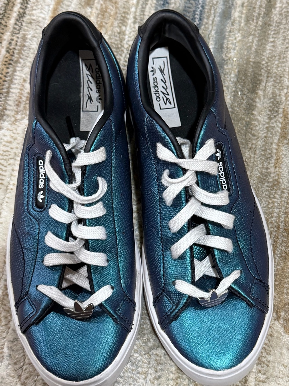 adidas Kids Teal Iridescent Low-Top Sneakers